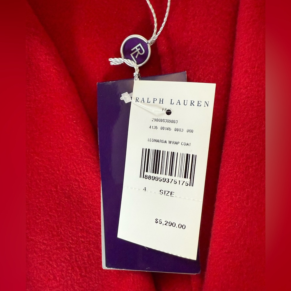 NWT Ralph Lauren Collection Purple Label Leonarda 100% Cashmere Wrap Coat, Sz 4 - Picture 7 of 9